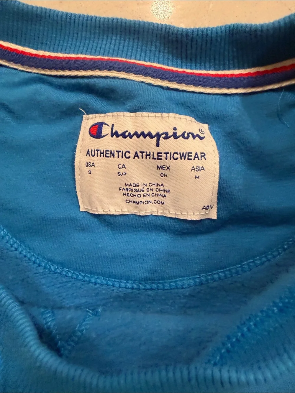 Champion Bright Blue Crewneck Sweatshirt with Logo